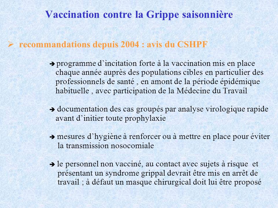 vaccin grippe avis