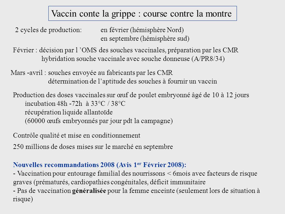 vaccin grippe hemisphere sud