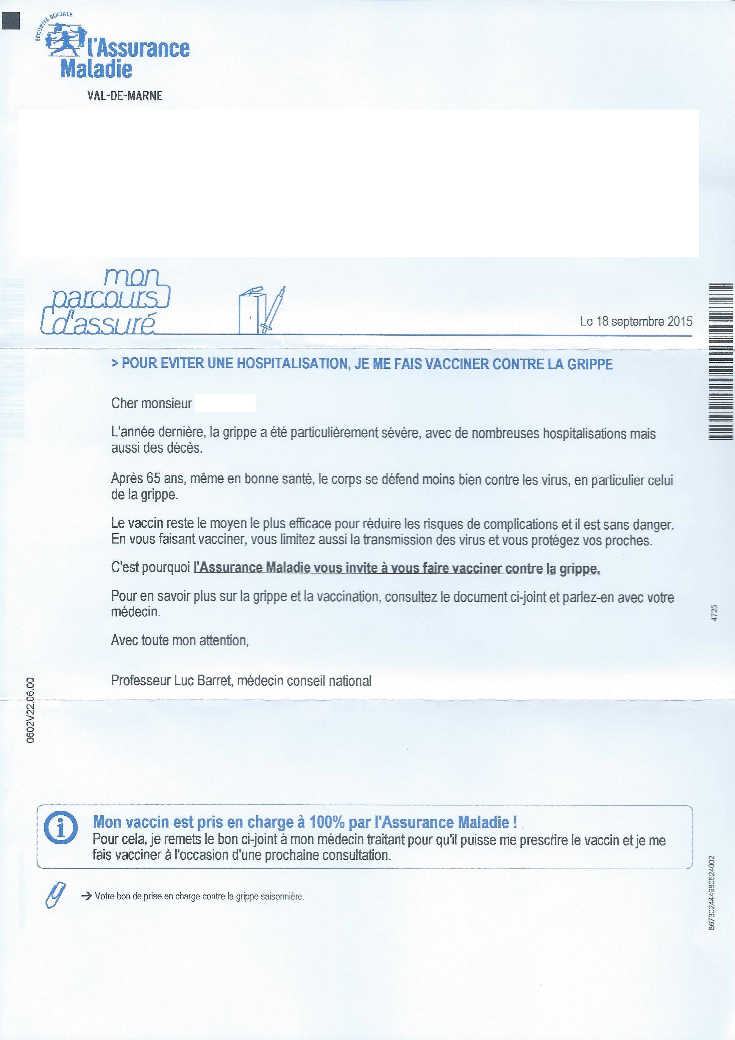 vaccin grippe remboursement