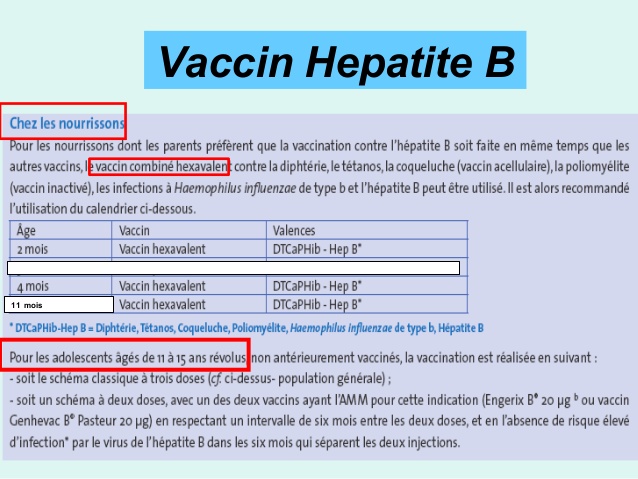 vaccin hepatite b calendrier