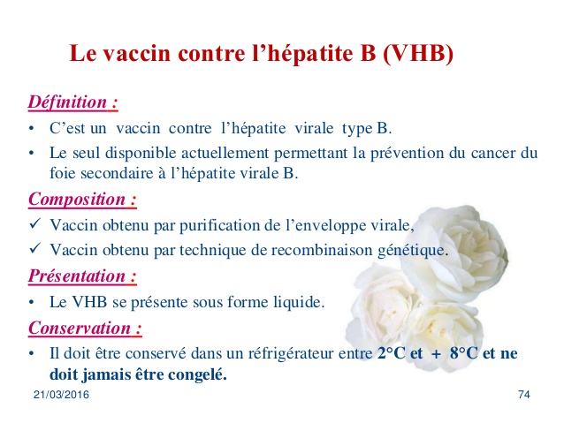 vaccin hepatite b composition