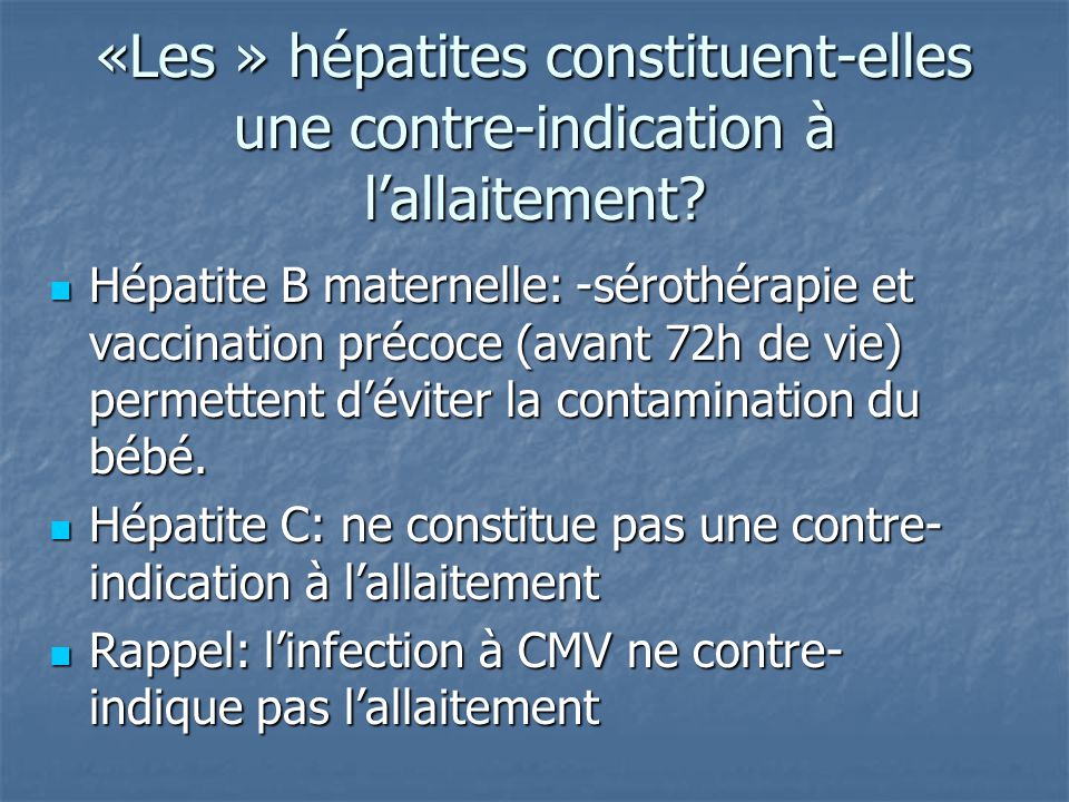 vaccin hepatite b et allaitement