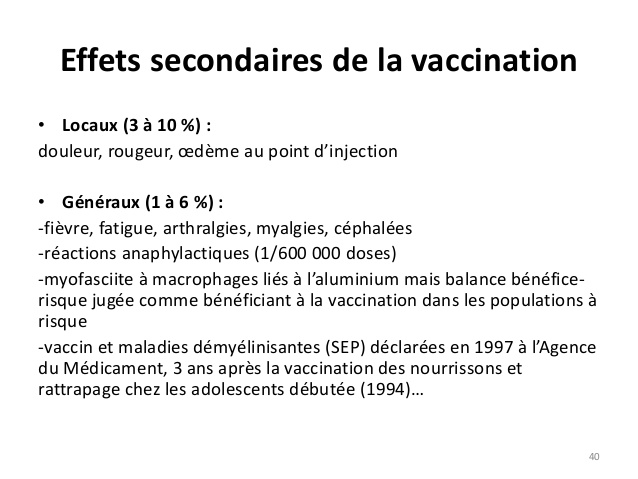 vaccin hepatite b et effets secondaires