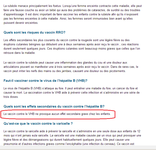 vaccin hepatite b et effets secondaires