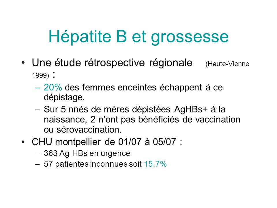 vaccin hepatite b et grossesse