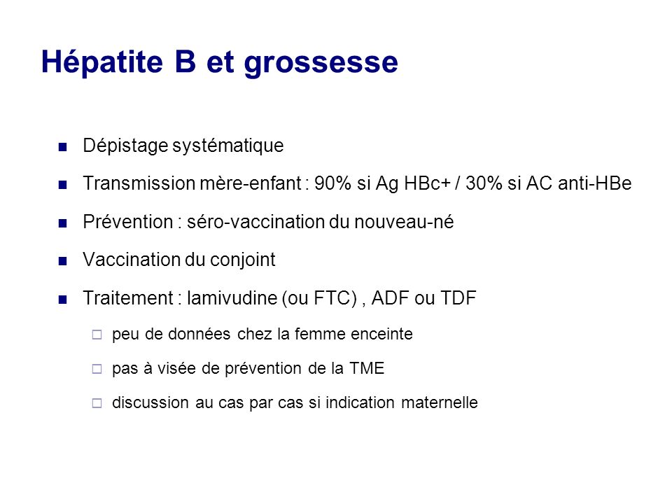 vaccin hepatite b et grossesse
