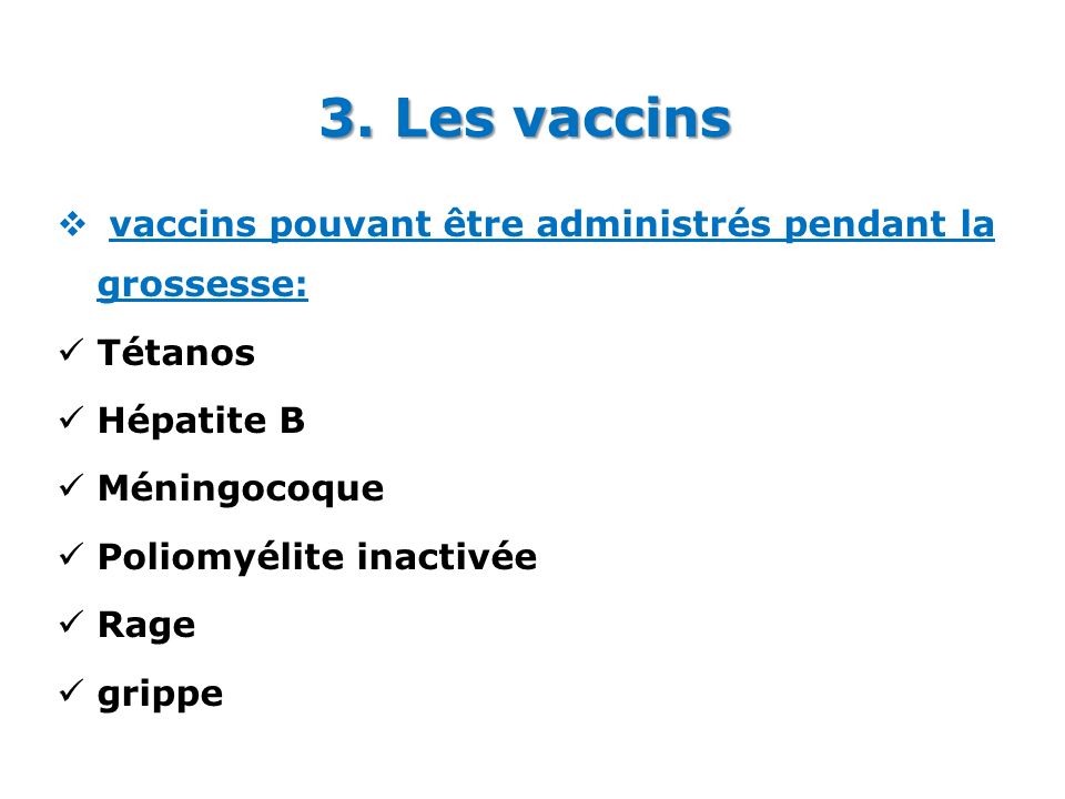vaccin hepatite b et grossesse