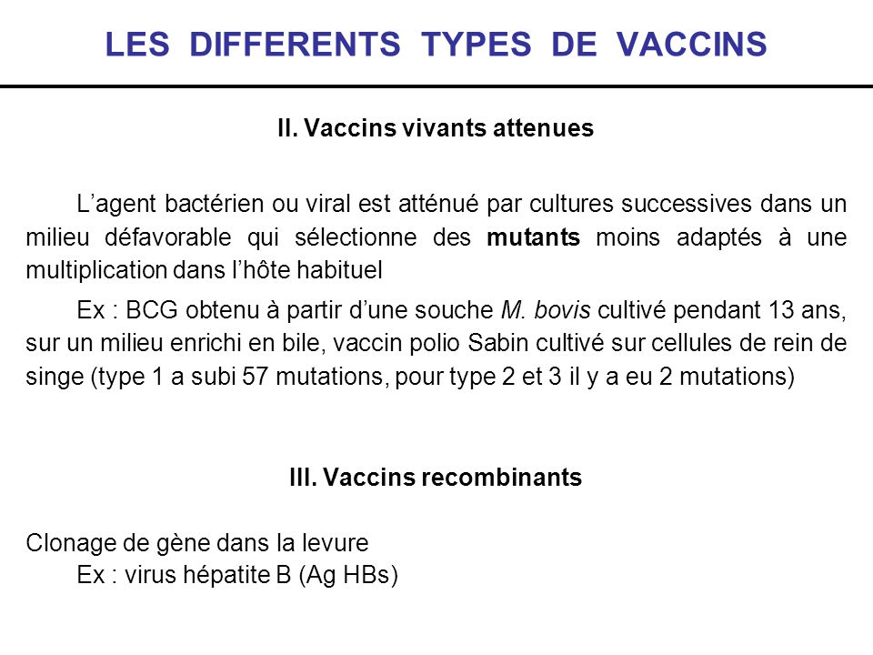 vaccin hepatite b vivant attenue