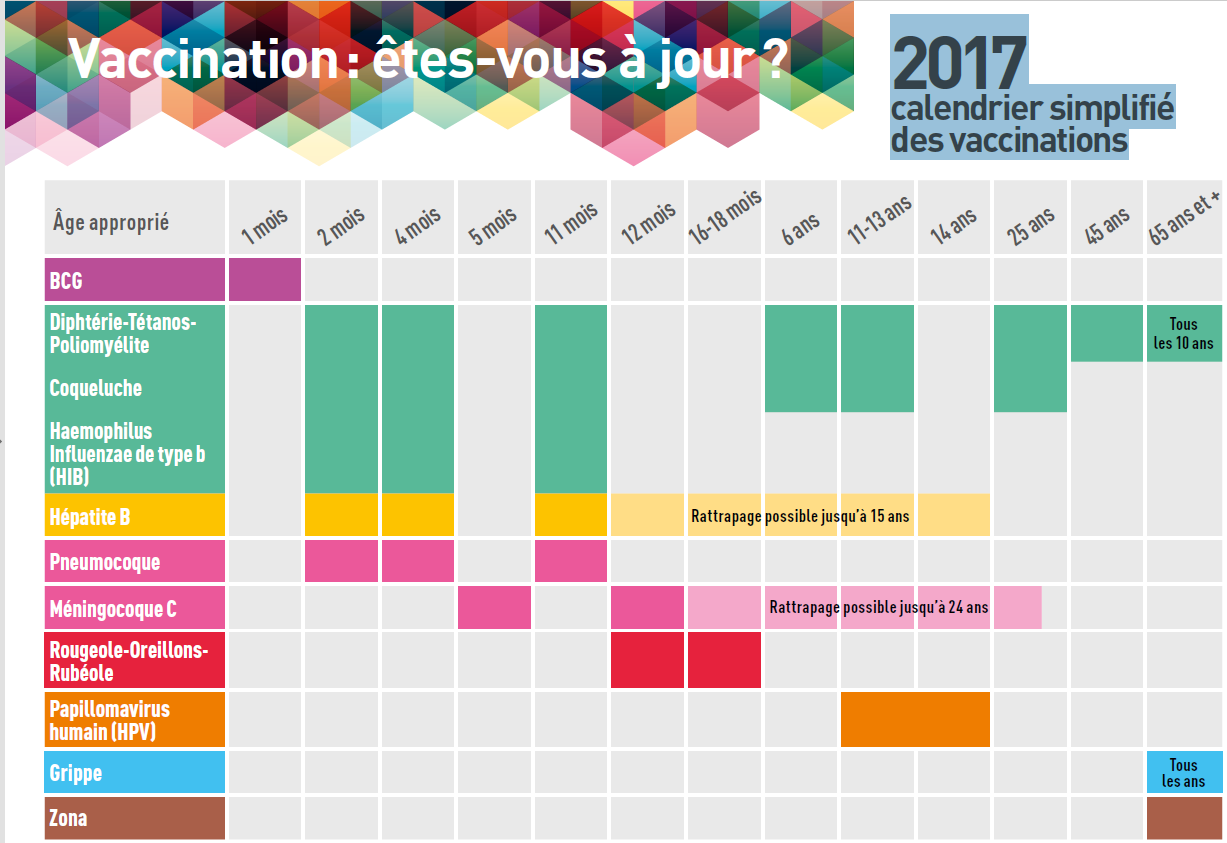 vaccin obligatoire calendrier
