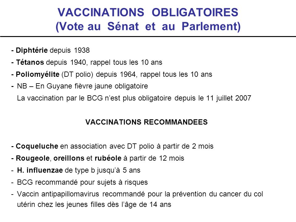 vaccin obligatoire dt polio