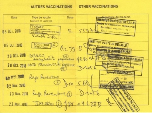 vaccin obligatoire pour la thailande