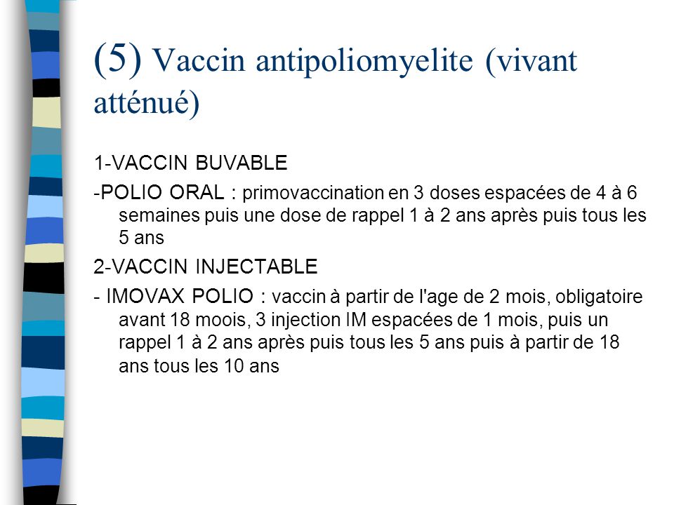 vaccin obligatoire tous les 5 ans