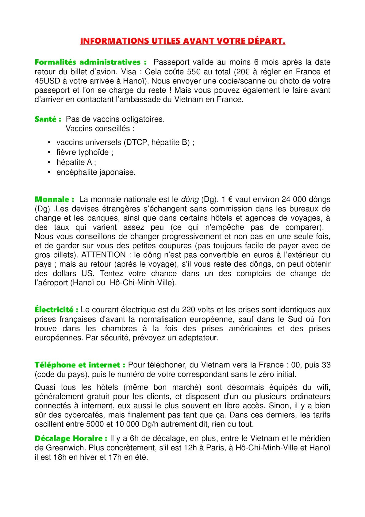 vaccin obligatoire vietnam