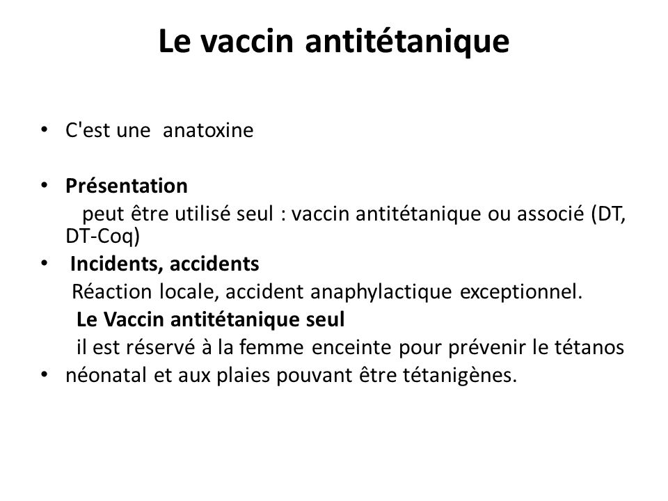 vaccin tetanos nom